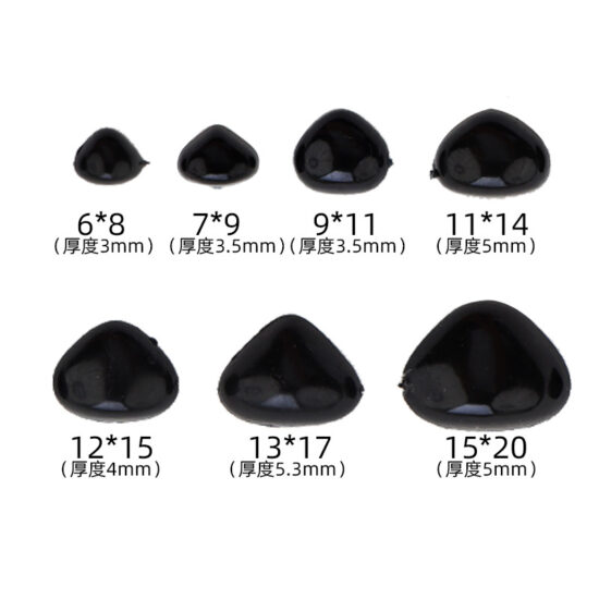 "Black Half-Round Flat Back Eyes for DIY Plush Toys, Dolls, and Teddy Bears"