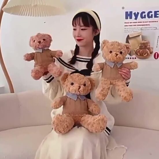 Bouquet Teddy Bear with Shirt – Romantic Stuffed Toy Gift for Valentine’s Day and Flower Arrangements