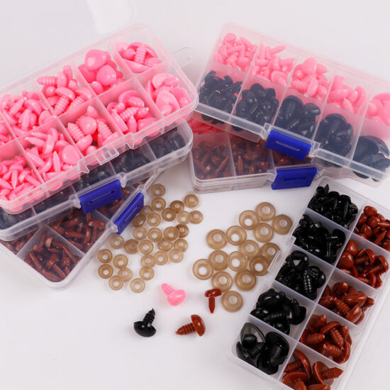 Plastic Safety Eyes and Triangle Noses in Box – DIY Toy Making Kit