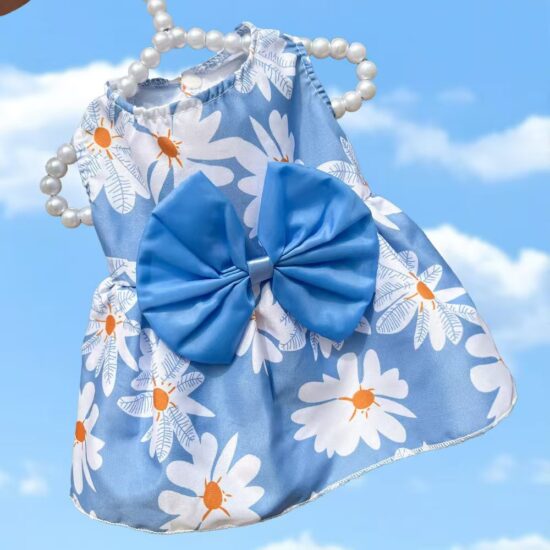 Spring and Summer Pet Dress for Small Dogs and Cats – Lightweight Outfit for French Bulldogs, Pomeranians, and Ragdoll Cats