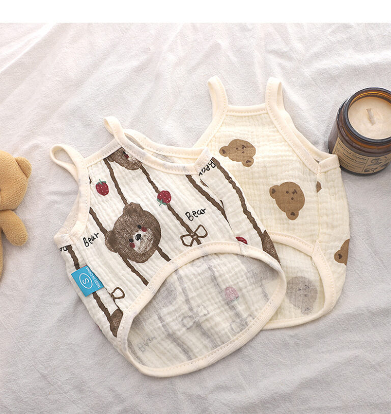 Cute summer dog vest with suspender design for small breeds