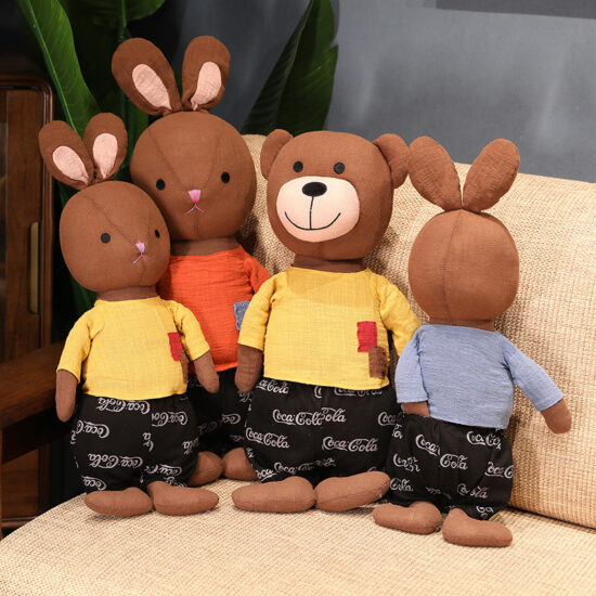 British Style Teddy Bear Plush Toy in T-Shirt for Girls and Gifts