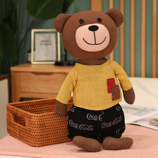 British Style Teddy Bear Plush Toy in T-Shirt for Girls and Gifts