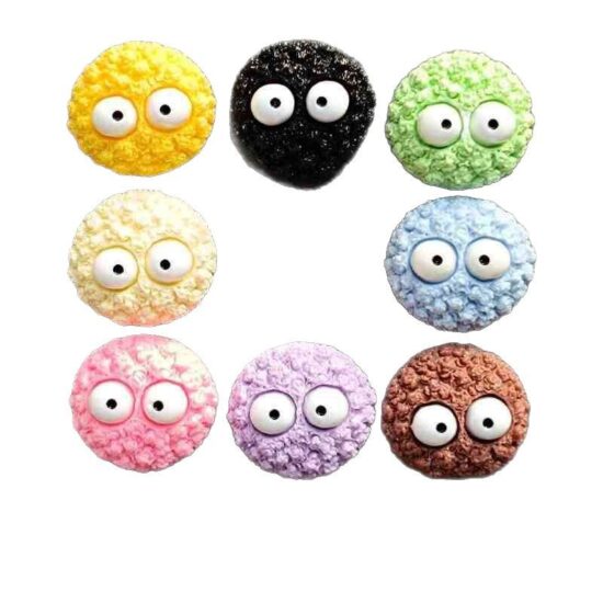  Teddy Ball Eye Cartoon Accessories – Plush Charms for Kids Hair Clips and DIY Craft