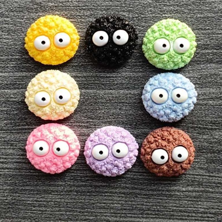 Teddy Ball Eye Cartoon Accessories – Plush Charms for Kids Hair Clips and DIY Craft
