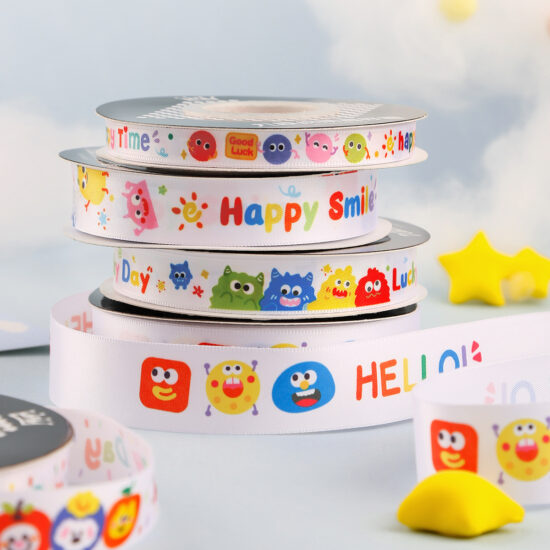 Cartoon satin ribbon for Children's Day DIY bows and kindergarten gifts

