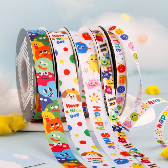 Cartoon satin ribbon for Children's Day DIY bows and kindergarten gifts

