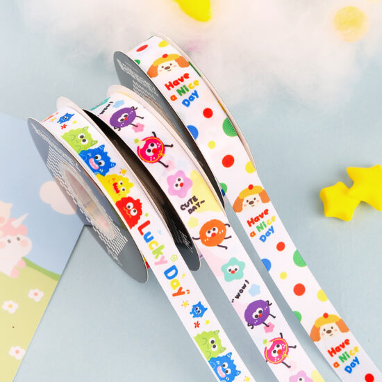 Cartoon satin ribbon for Children's Day DIY bows and kindergarten gifts

