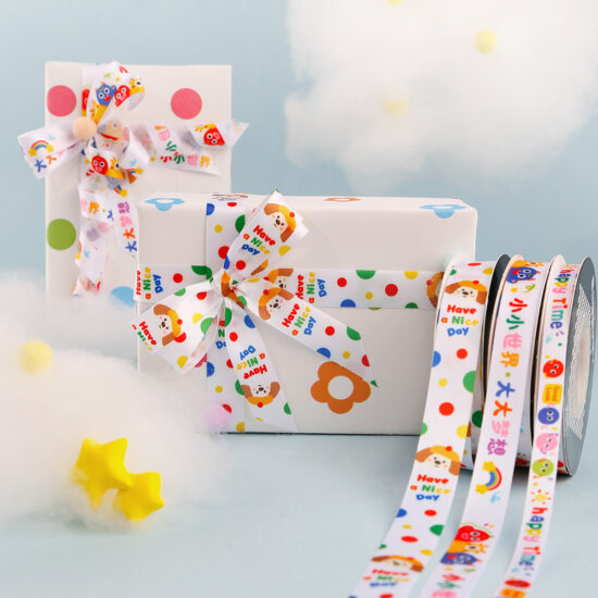 Cartoon satin ribbon for Children's Day DIY bows and kindergarten gifts

