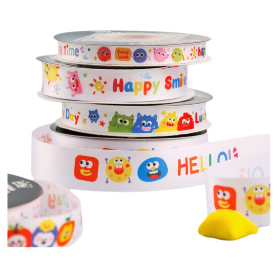 Cartoon satin ribbon for Children's Day DIY bows and kindergarten gifts