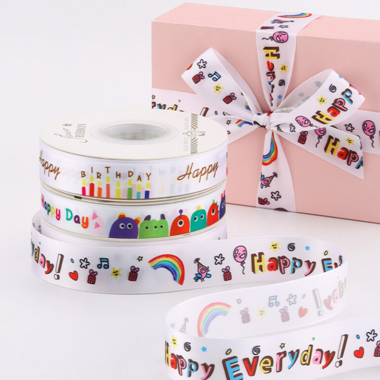 Satin ribbons with bows for Children’s Day gifts, party packaging, and decorations