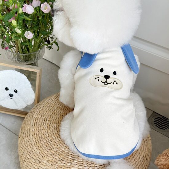 Chinese style dog vest with embroidery and frog buttons – leash-friendly pet outfit

