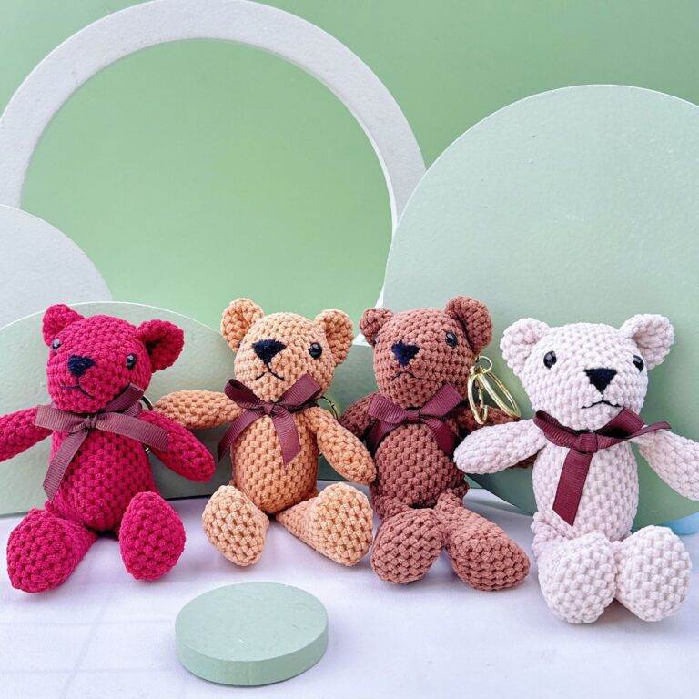 Colorful Mini Teddy Bear Plush Toy Keychains for Claw Machine & Gifts