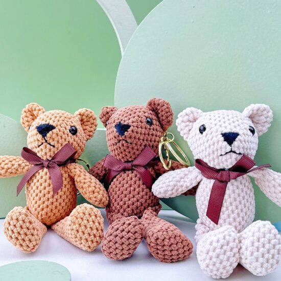Colorful Mini Teddy Bear Plush Toy Keychains for Claw Machine & Gifts