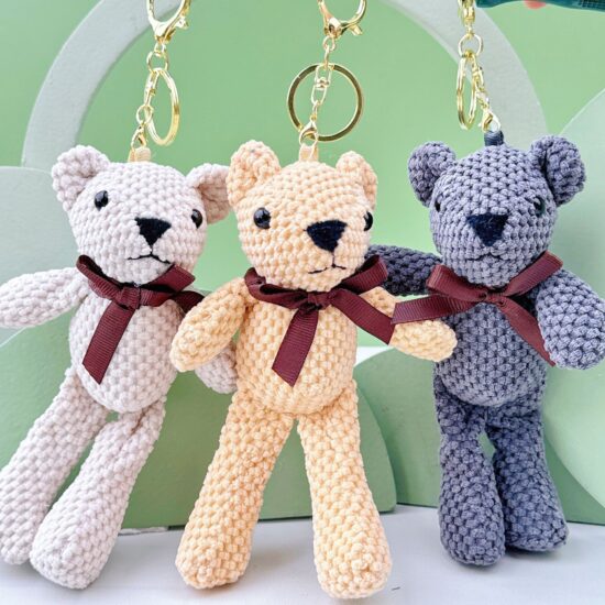 Colorful Mini Teddy Bear Plush Toy Keychains for Claw Machine & Gifts