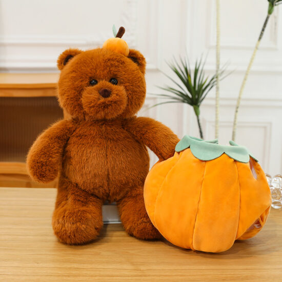 Convertible Plush Toy for Kids – Dress-Up Teddy Bear with Fruit and Animal Costumes