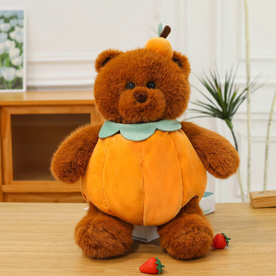 Convertible Plush Toy for Kids – Dress-Up Teddy Bear with Fruit and Animal Costumes