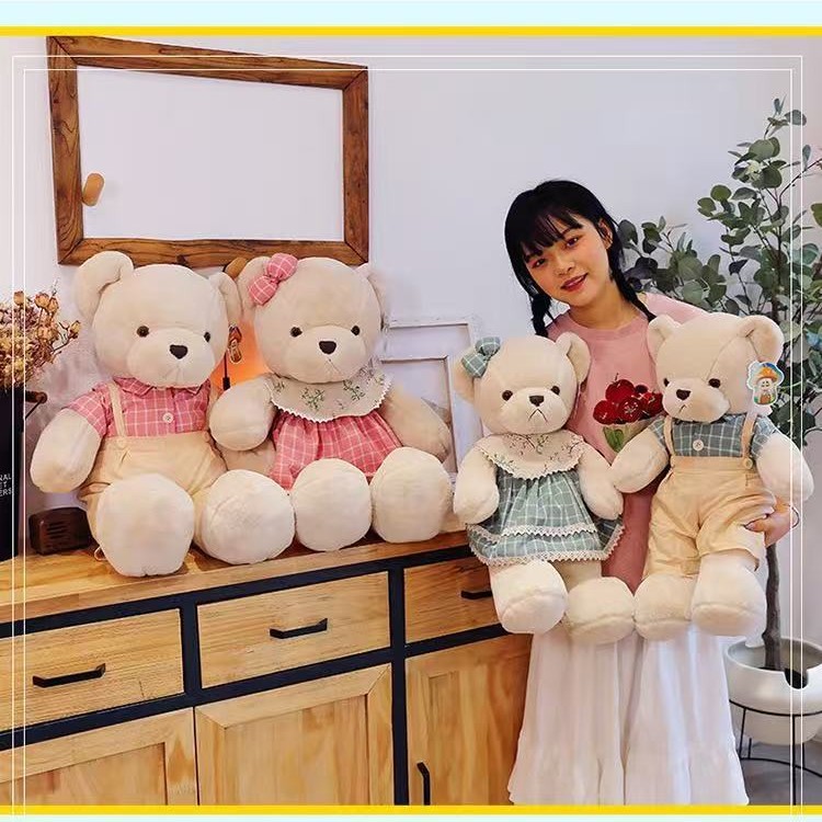 Dressed Teddy Bear Couple Plush Dolls Valentine's Gift