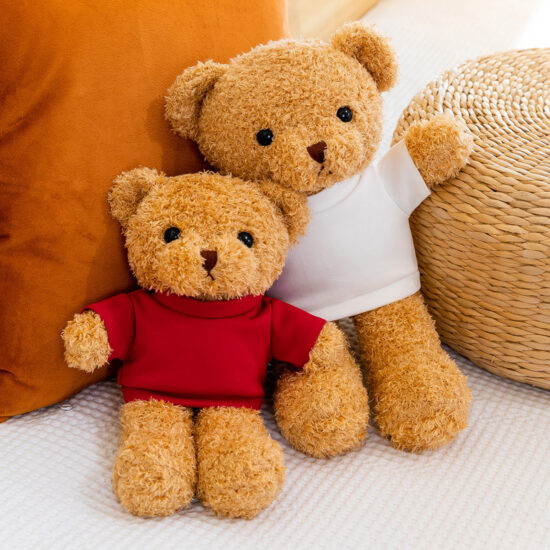 Custom Teddy Bear Plush Toy with Printed T-Shirt for Events and Promotions