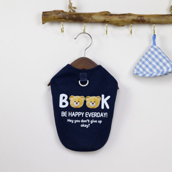 Summer pet vest for small dogs and cats with 25BOOK bear design

