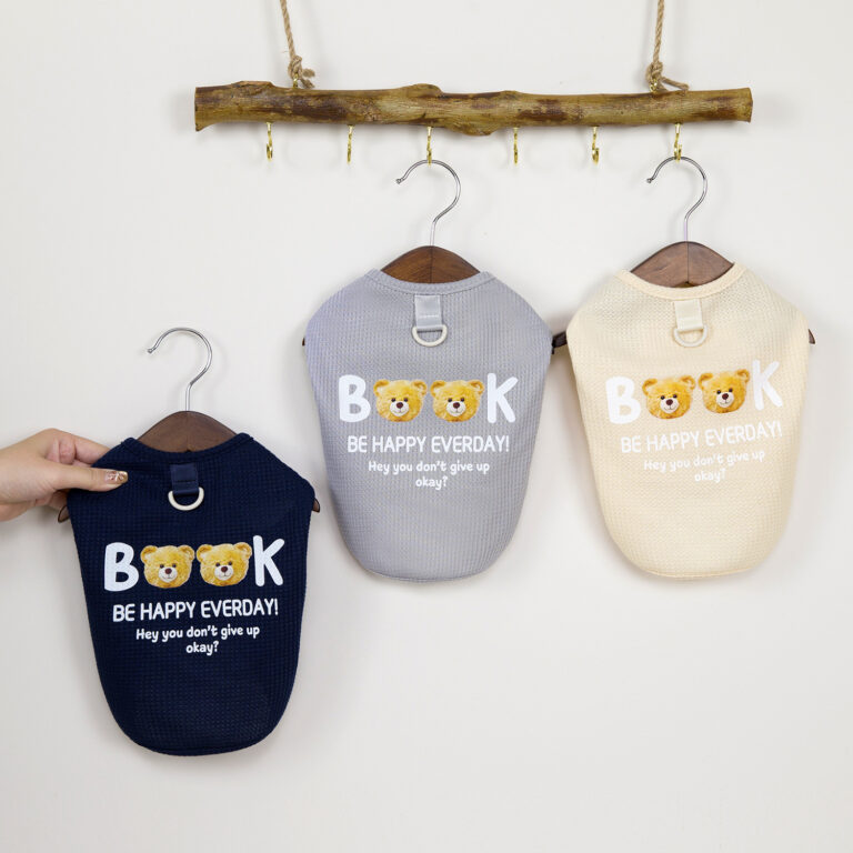 Summer pet vest for small dogs and cats with 25BOOK bear design