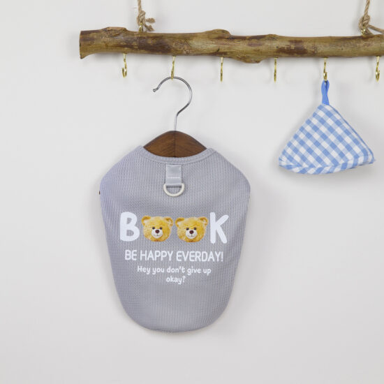 Summer pet vest for small dogs and cats with 25BOOK bear design

