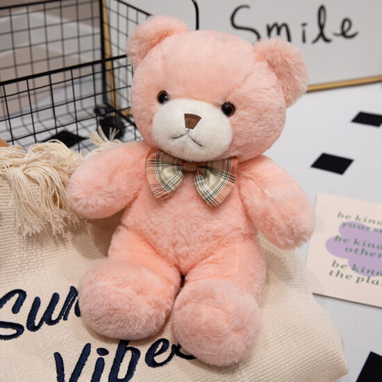Soft Plush Bow-Tie Teddy Bear Toy – Cute Stuffed Animal Doll for Girls