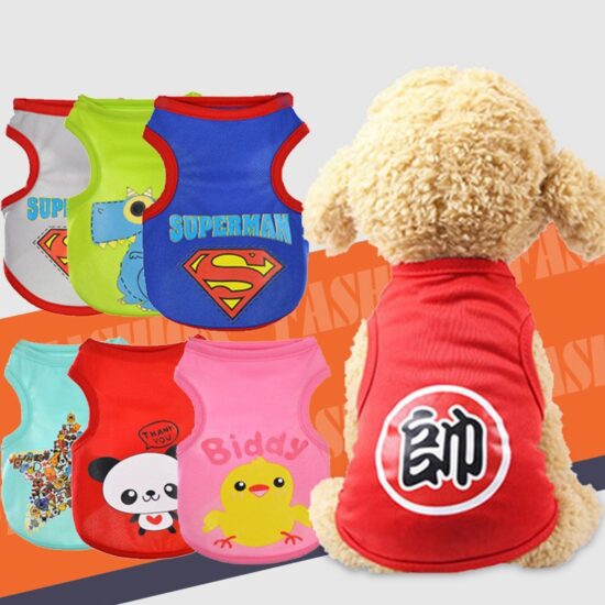 Cartoon summer pet vest for small dogs and cats