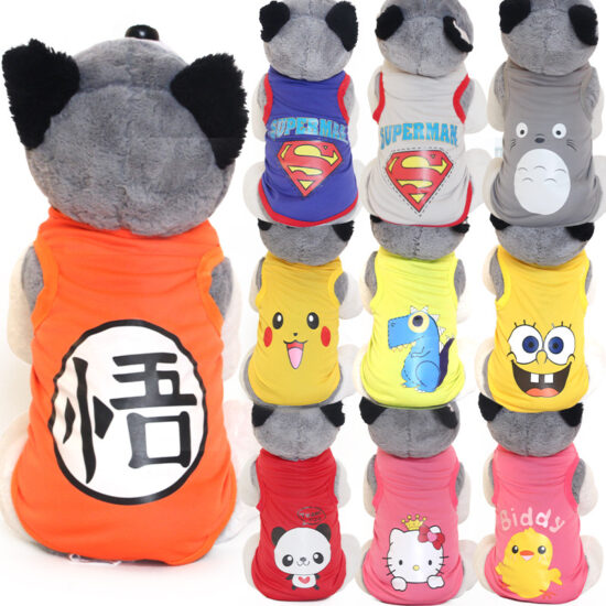 Cartoon summer pet vest for small dogs and cats