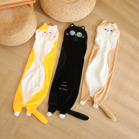  Long Cat Plush Pillow Shell – Unstuffed Soft Toy Skin for DIY and Manufacturing