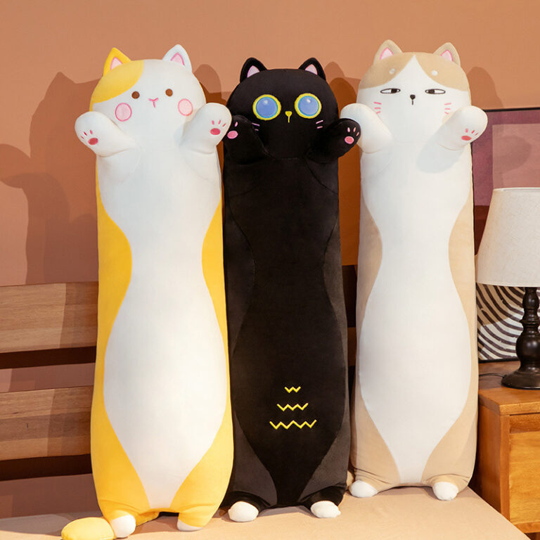 Long Cat Plush Pillow Shell – Unstuffed Soft Toy Skin for DIY and Manufacturing