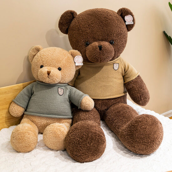Cute Couple Teddy Bear Plush Toys – Large Sweater Bear Hug Pillow for Gifts