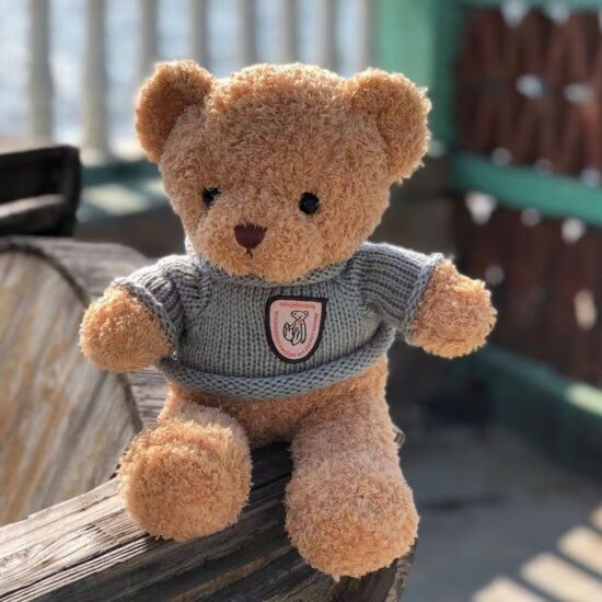 Soft dressed teddy bear plush toy for kids and gifts

