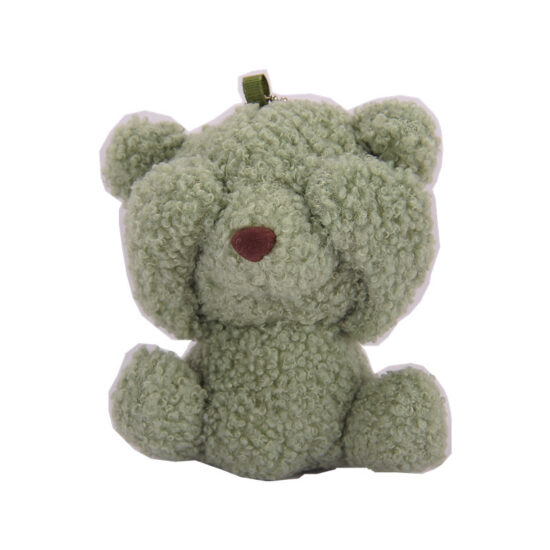 Cute Face-Covering Teddy Bear Plush Toy Keychain – Mini Soft Bear for Bag or Gift
