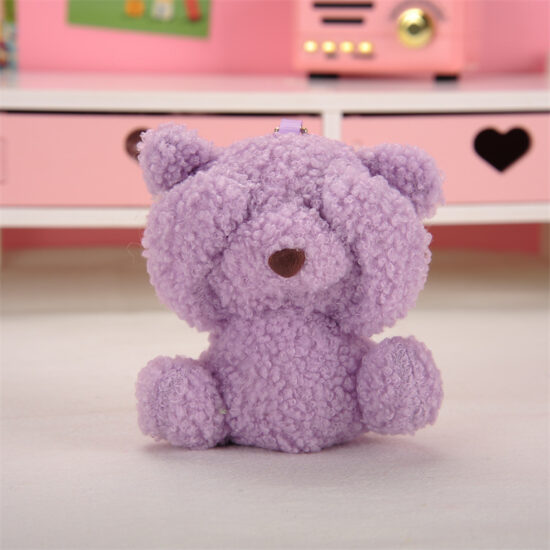 Cute Face-Covering Teddy Bear Plush Toy Keychain – Mini Soft Bear for Bag or Gift