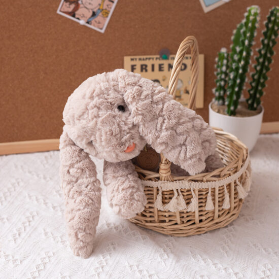 Cute plush bunny toy with floppy ears and a sweet expression, perfect gift for kids or Valentine's Day