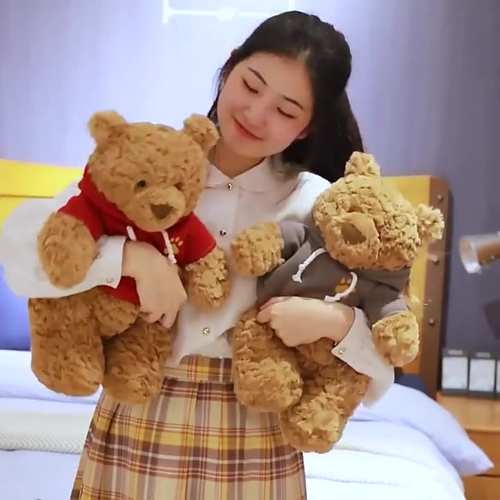Cute Funny Barcelona Bear Plush Toy Soft Teddy Bear Pillow Large Stuffed Animal Gift