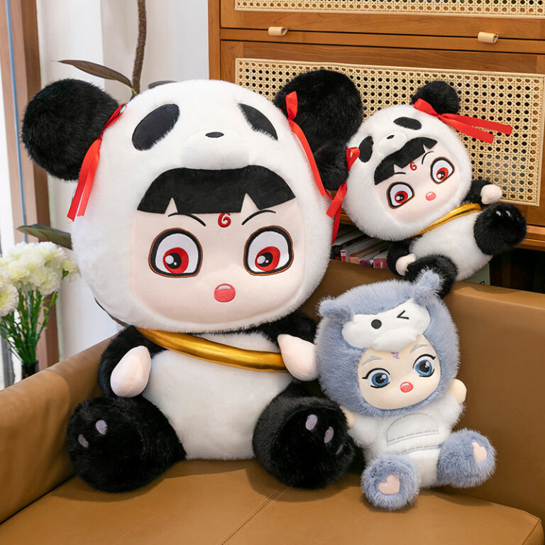 Panda Nezha Plush Toy – Large Aobing Dragon Doll for Kids Birthday Gift