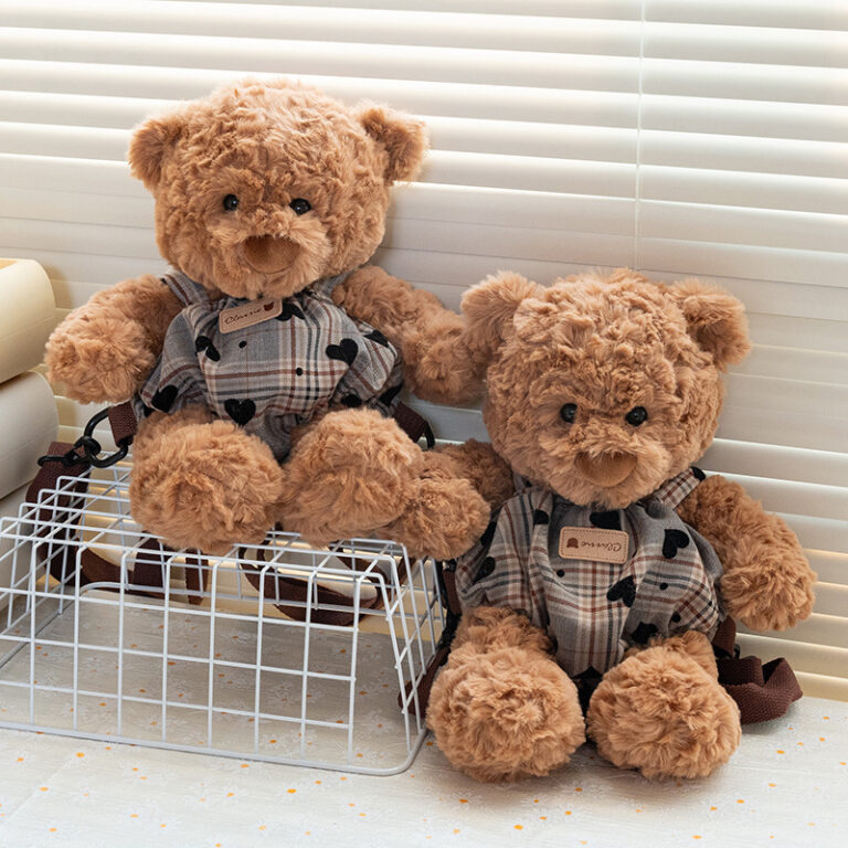 Cute Plush Lion Bear Doll Bag – Soft Stuffed Toy Gift for Girls