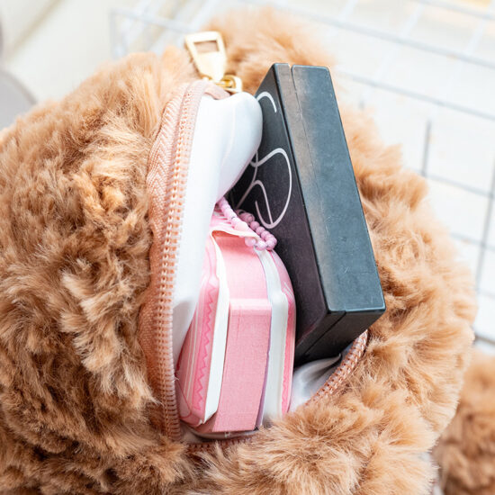 Cute Plush Lion Bear Doll Bag – Soft Stuffed Toy Gift for Girls