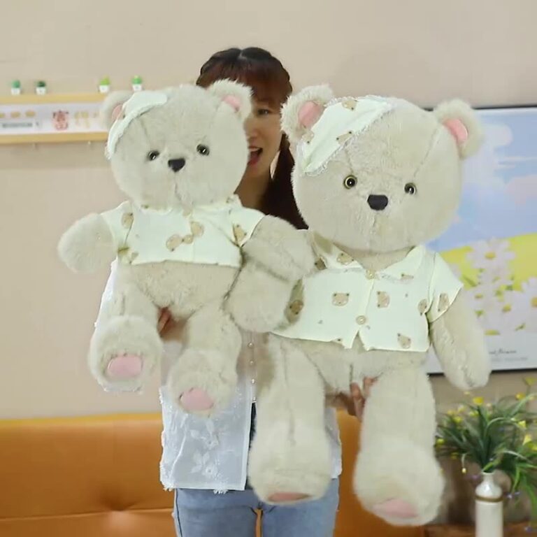 Soothing Teddy Bear Plush Pillow – Soft Goodnight Stuffed Toy for Kids