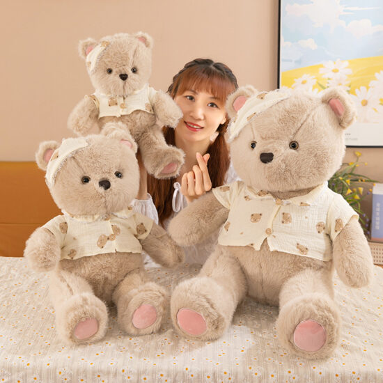 Soothing Teddy Bear Plush Pillow – Soft Goodnight Stuffed Toy for Kids
