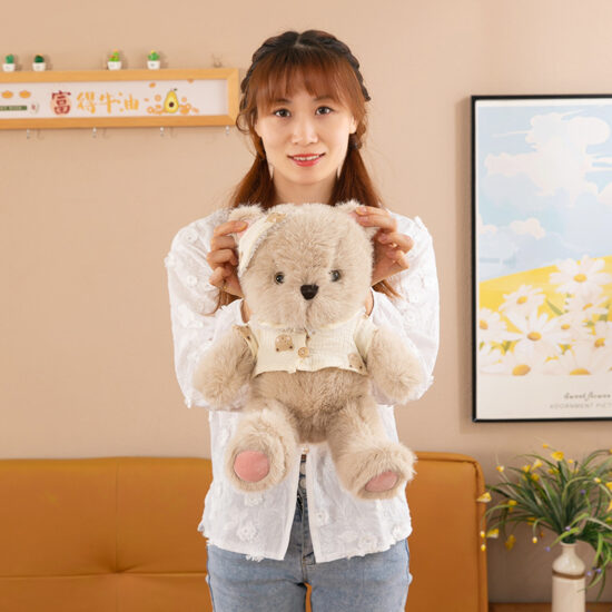 Soothing Teddy Bear Plush Pillow – Soft Goodnight Stuffed Toy for Kids