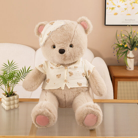 Soothing Teddy Bear Plush Pillow – Soft Goodnight Stuffed Toy for Kids