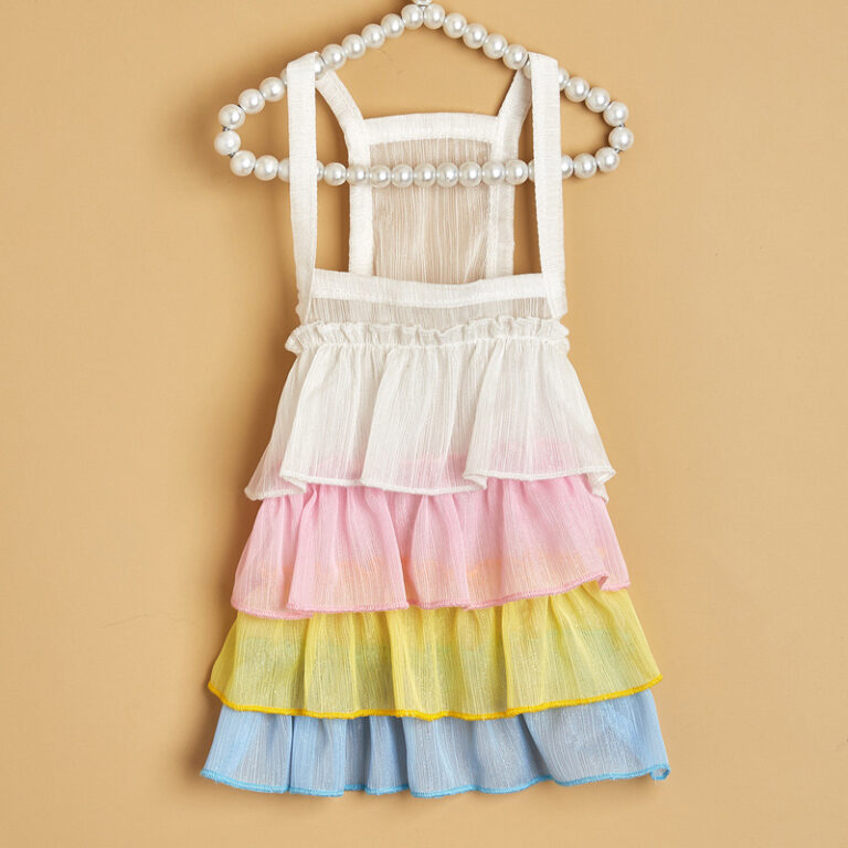 All-season cute mesh dog dress for small pets with tulle skirt and straps