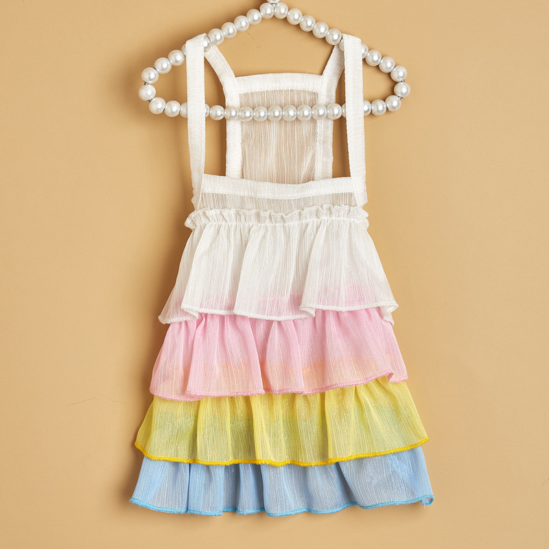 All-season cute mesh dog dress for small pets with tulle skirt and straps