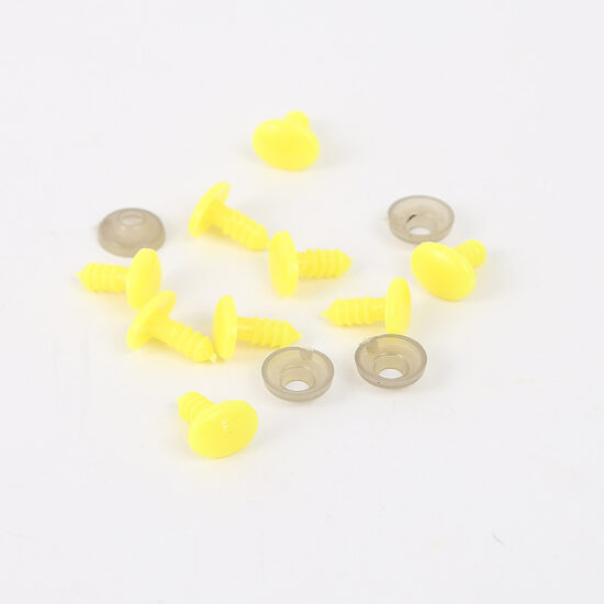 DIY Teddy Bear Eyes and Black & Yellow Oval Plush Noses for Dolls and Stuffed Animals