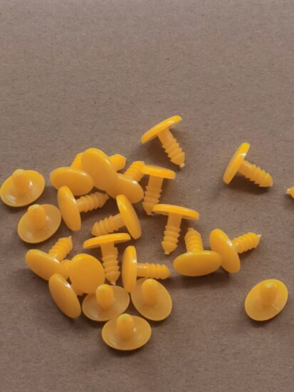 DIY Teddy Bear Eyes and Black & Yellow Oval Plush Noses for Dolls and Stuffed Animals