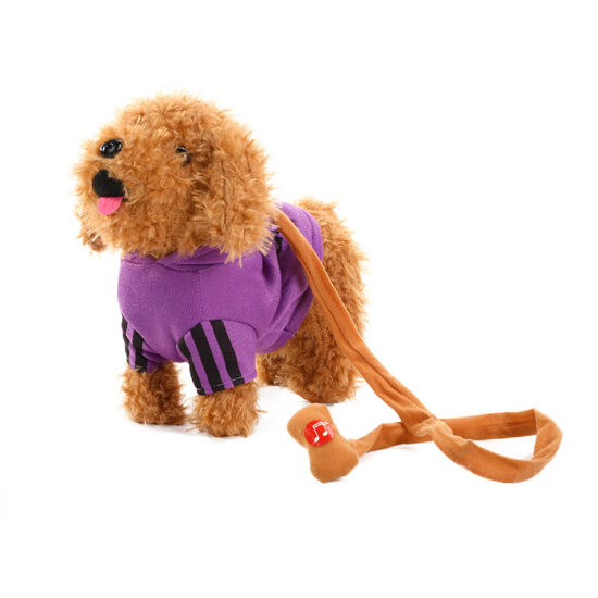 Cute Electric Plush Teddy Dog Toy with Leash – Singing & Walking Battery Puppy