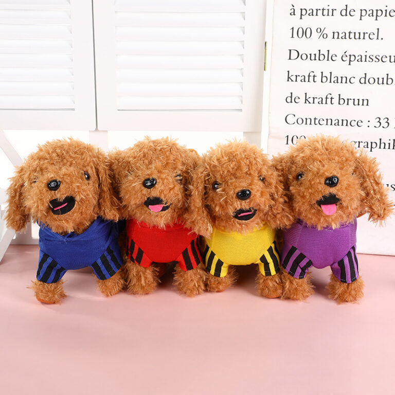 Cute Electric Plush Teddy Dog Toy with Leash – Singing & Walking Battery Puppy
